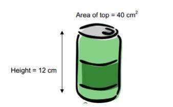 What is the volume of the can? SHOW WORK. see picture