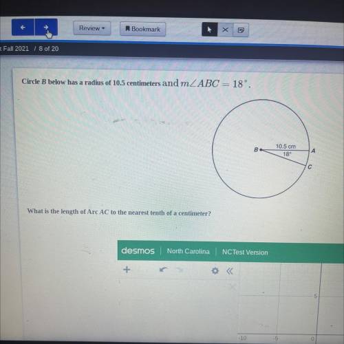 Circle B below has a radius of 10.5 centimeters and mZABC = 18°.

B
10.5 cm
18°
A
с
What is the le