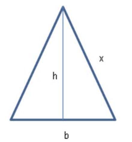 Given the triangle shown with base, b, and height, h:

Assume that b + h = 25; what is the maximum