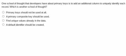 One school of thought that developers have about primary keys is to add an additional column to uni