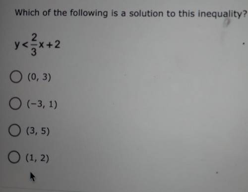 Which of the following is a solution to this inequality?