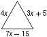 What are the lengths of the sides of this equilateral triangle?

answer choices
20, 2.5, 15, 5