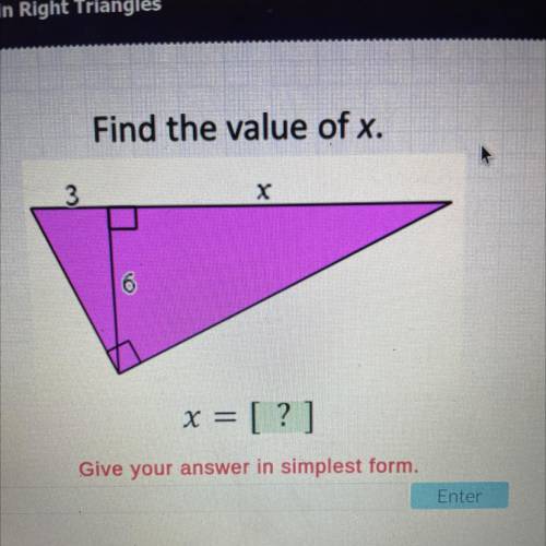 Find the value of x.
х
6
x = [?]