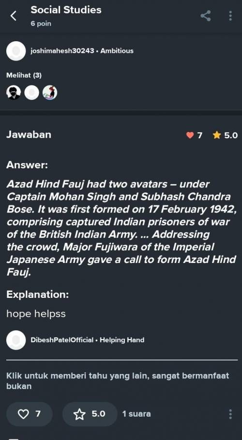 Write a short note on 'Azad Hind Fauj'.