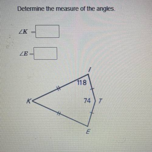 Determine the measure of the angles.