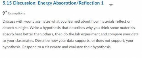 Lab: Energy Absorption/Reflection

Student Guide and Lab Instructions
In this laboratory exercise,