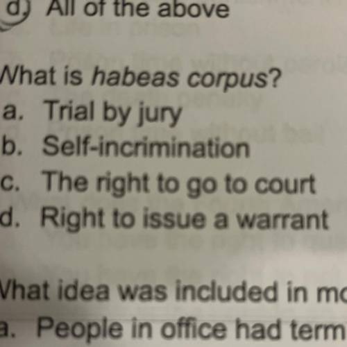 What is habeas corpus?