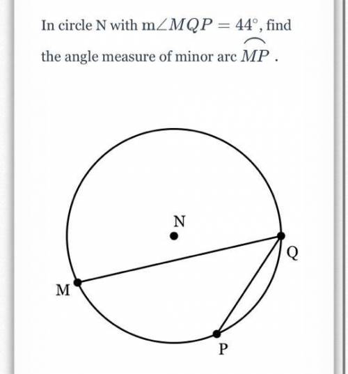 Find the angle measure of MP