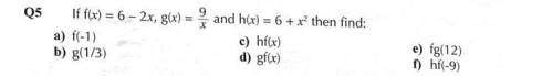 Help me answer these function questions please