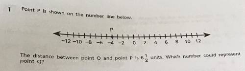 Point p is shown on the number line below

The distance between point q and point p is 6 1/2 units