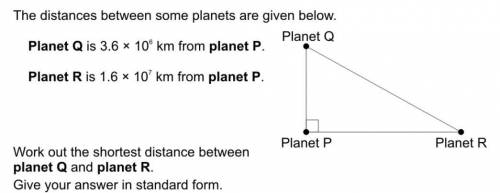Planet Q Is 3.6 x 10^6km

Planet R Is 1.6 x 10^7km
What Is The Shortest Distance Between Planet Q