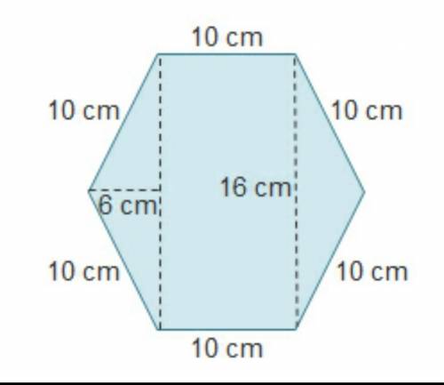 What is the area of the polygon? 96 cm2 256 cm2 112 cm2 64 cm2