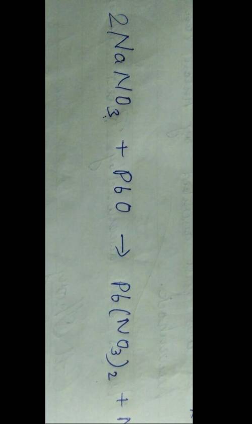 Balance the following equations.
1.NaNO3+PbOPb(NO3)2+Na2O