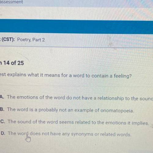 Which best explains what it means for a word to contain a feeling?