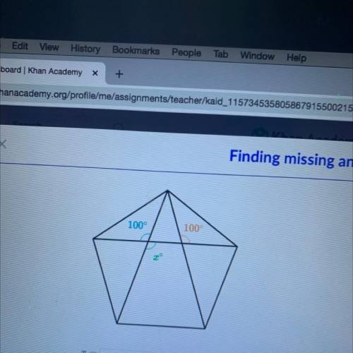 Find missing angle
100°
100°
X=