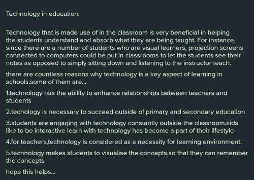Paragraph : the importance of technology in education