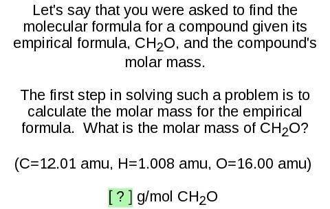 What is the molar mass of CH20?