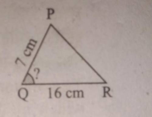 In the given figure, PQ = 7 cm, QR = 16 cm and the area of triangle PQR = 28√3 cm.square. find the