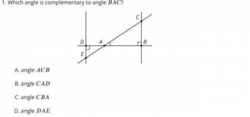Which angle is complementary to angle ?