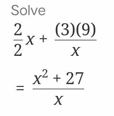Which of the following is the product of the rational expressions shown
below? 2/2x+3 • 9/x .