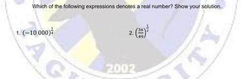 Which Of The Following Expressions Denotes A Real Number? Kindly Show Your Solution.