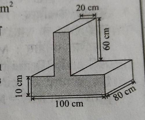 Find the volume of given prism Ans: 176000cm3