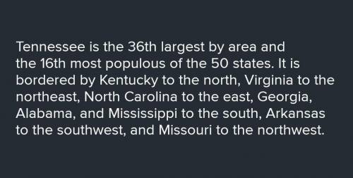 List the 9 states that surround Tennessee