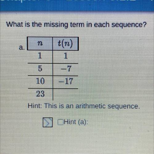 What is the missing term in each sequence?