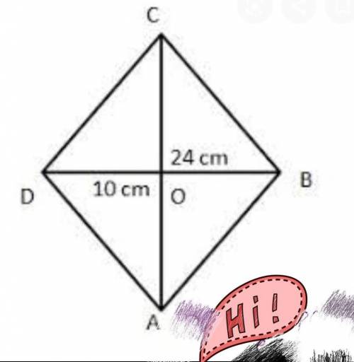 The diagonals of a rhombus are 10 cm and 24 cm ,find its area in square cm

help fast pls