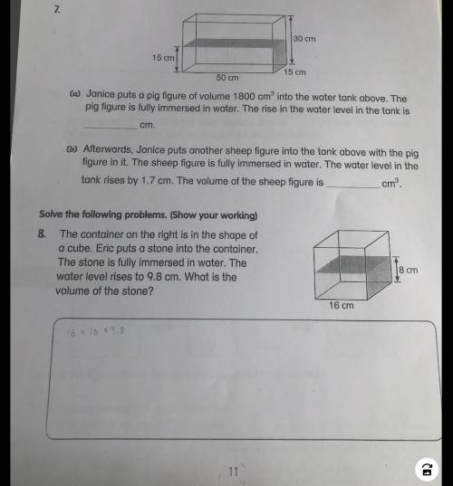 Math 8
Question 7 and 8 help please!