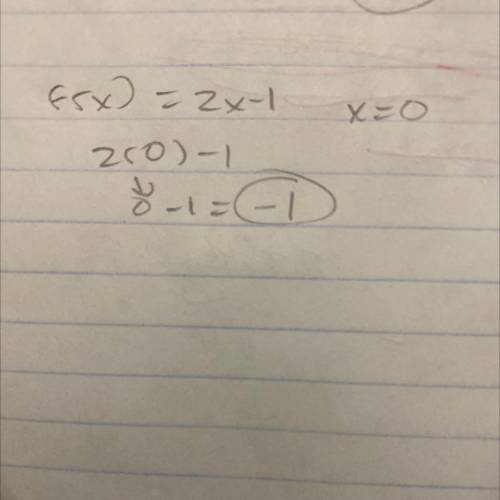 How is this supposed to work???

use the equation f(x)=2x-1
if x=0, what does f(x) equal