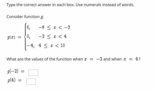 Type the correct answer in each box. Use numerals instead of words. Consider function h. What are t