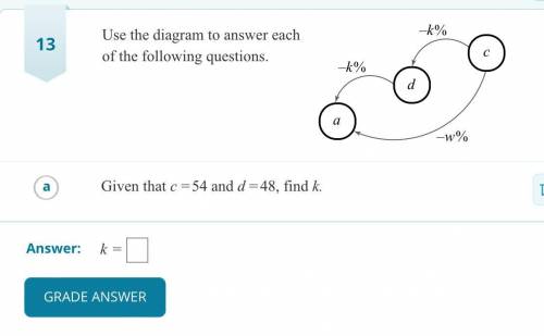 use the diagram to answer each of the following questions. c=54 and d=48, find k. PLEASE ANSWER QUI