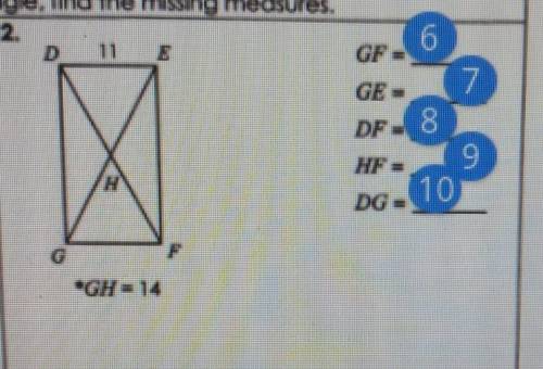 Unit 7 :Polygons & Quadrilaterals Homework 3 : RectangleNumber 2 find DG
