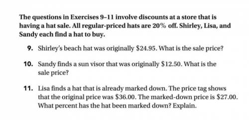 What percentage was the hat marked down?
Question 11