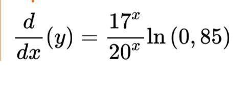 What is the initial value for the equation: y = (0.85)^x
