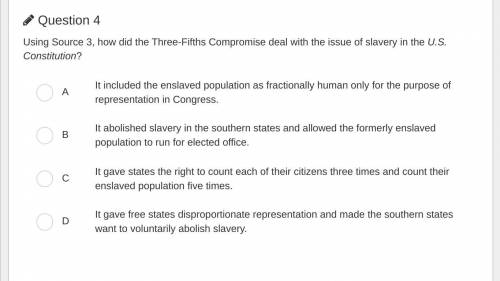 How did the Three-Fifths Compromise deal with the issue of slavery in the U.S. Constitution