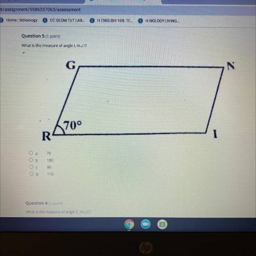 What is the measure of angle I, m<1?