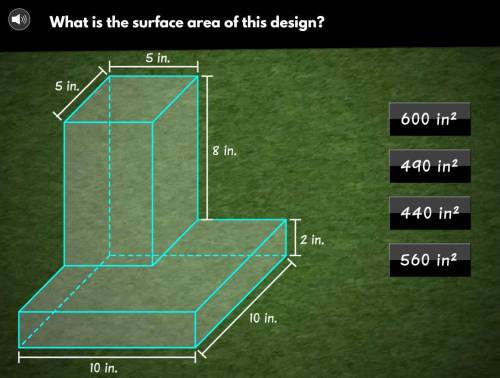 (PLEASE HELP, ONLY ANSWER IF YOU KNOW)what is the surface area of this design 10in 10in 5 in 5in 8i