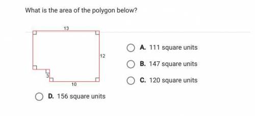 What is the area of the polygon below