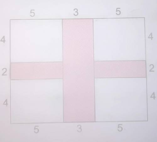 find the area of the shaded portion of the following figure in which all the corners are right angl