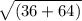 \sqrt{(36+64)}