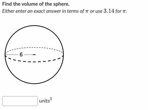 Find the Volume of the sphere.
