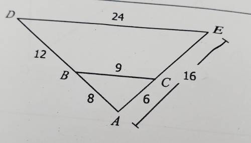 Determine if the triangles are similar by Side-Side-Side Similarity