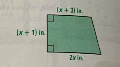 The trapezoid below has an area of 54 square inches. What is the value of x? Explain how you got yo