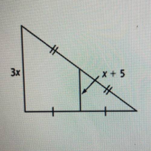 Please help it’s due today 
find the value of x. ( SHOW YOUR WORK)