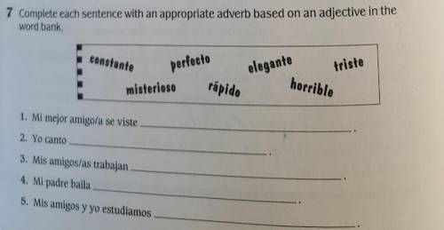 Can someone complete this Spanish fill in for me? Thanks!