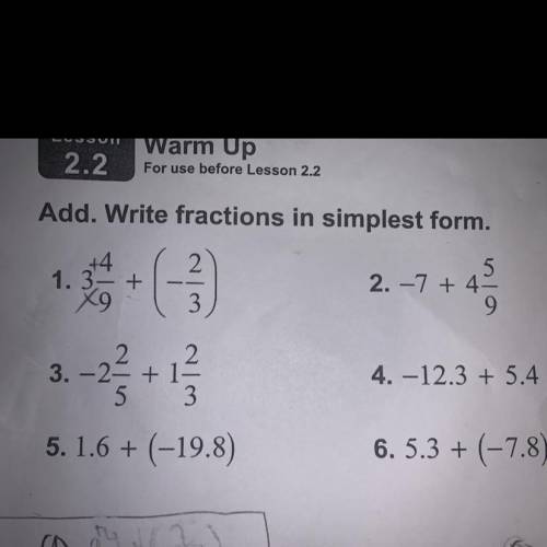 Add. Write fractions in simplest form. ( show explanation please )