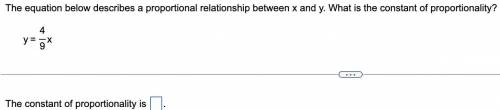 he equation below describes a proportional relationship between x and y. What is the constant of p