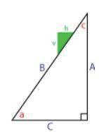 If the given slope (v/h) in the diagram is 9/12, and B = 6.26 ft, determine A.